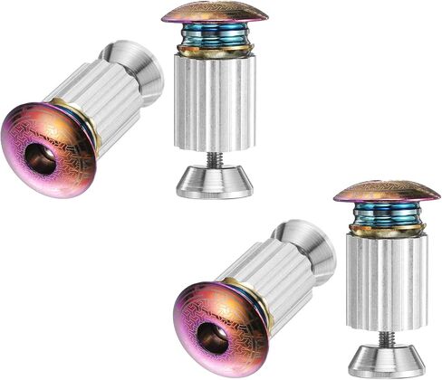 HARFINGTON 2Pair Bar End Plugs Aluminum Handlebar End Caps Bike Plugs 0.6oz Expanding Locking for MTB Road BMX Fixed Gear Bike, Colorful in Saudi Arabia