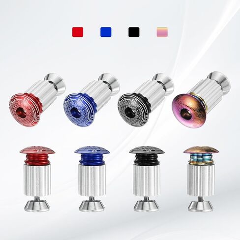 HARFINGTON 2Pair Bar End Plugs Aluminum Handlebar End Caps Bike Plugs 0.6oz Expanding Locking for MTB Road BMX Fixed Gear Bike, Colorful in Saudi Arabia