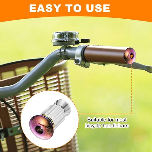 HARFINGTON 2Pair Bar End Plugs Aluminum Handlebar End Caps Bike Plugs 0.6oz Expanding Locking for MTB Road BMX Fixed Gear Bike, Colorful in Saudi Arabia