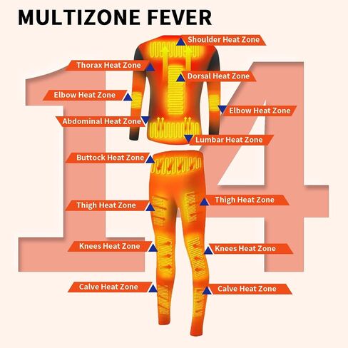 Electric Heated Underwear Set Fleece Lined Thermal Body Suit Men Winter Motorcycle Top Pants in Kuwait