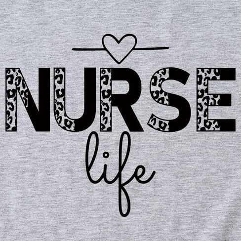 T-Shirt for Women Nurse Life Letter Print Short Sleeve Crew Neck Cute Graphic T Shirts Casual Tops Tees Women's Cotton Blouse in Saudi Arabia