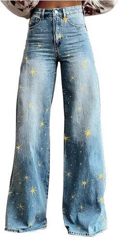 bmkBWO Jeans for Women High Waisted Baggy Wide Leg Jeans Elastic Waisted Straight Leg Demin Pants with Pockets in Saudi Arabia