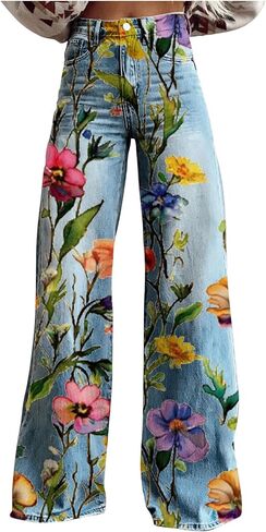 bmkBWO Jeans for Women High Waisted Baggy Wide Leg Jeans Elastic Waisted Straight Leg Demin Pants with Pockets in Saudi Arabia