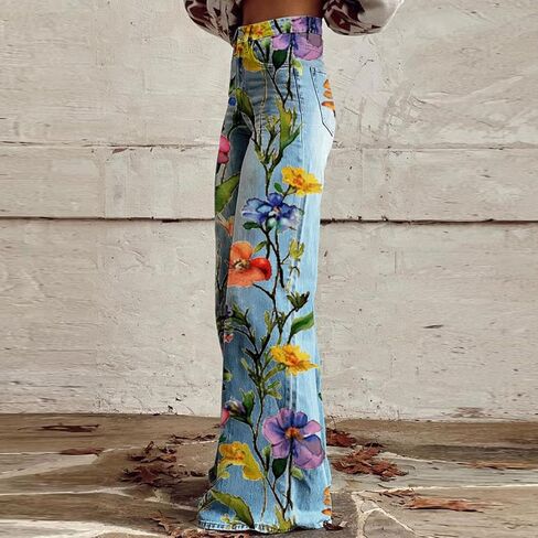 bmkBWO Jeans for Women High Waisted Baggy Wide Leg Jeans Elastic Waisted Straight Leg Demin Pants with Pockets in Saudi Arabia