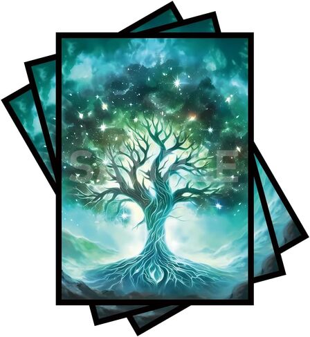 100 قطعة من أكمام بطاقات TCG/MTG، ظهر غير لامع مضاد للانزلاق وسهل الخلط ينطبق على OCG CCG DTCG PTCG، 2.6 × 3.6 بوصة بطاقات ذات حجم قياسي (شجرة) in Kuwait