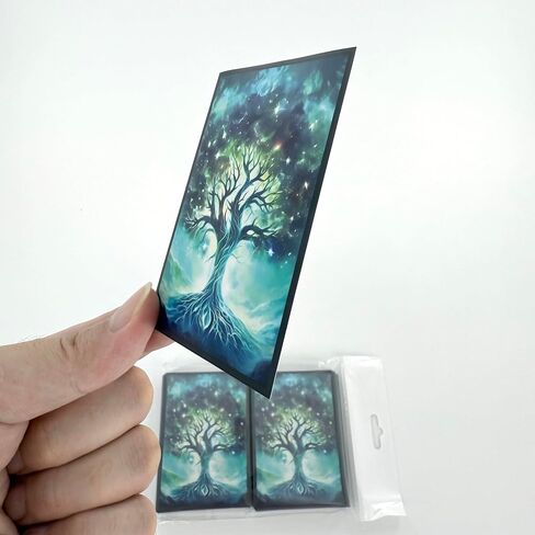 100 قطعة من أكمام بطاقات TCG/MTG، ظهر غير لامع مضاد للانزلاق وسهل الخلط ينطبق على OCG CCG DTCG PTCG، 2.6 × 3.6 بوصة بطاقات ذات حجم قياسي (شجرة) in Kuwait