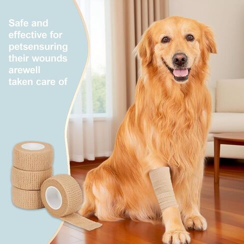 6 Pack,1" x 5 Yards Self Adhesive Bandage Wraps for Sports, Cohesive Bandages,Atheletic Tape for Wrist, Ankle, Hand, Leg,Skin Color,Vet Wrap in Saudi Arabia