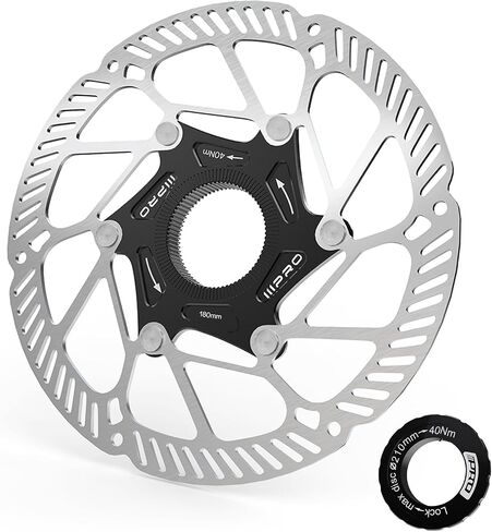 IIIPRO A2 Bike Centerlock Disc Brake Rotor 140mm/160mm/180mm/203mm Stainless Steel MTB Road Bike Center Lock Disc Brake Rotor for Mountain Bike/E-bike/BMX（Black） in Saudi Arabia