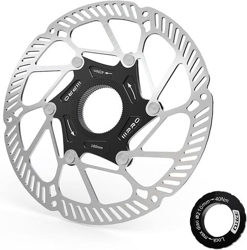IIIPRO A2 Bike Centerlock Disc Brake Rotor 140mm/160mm/180mm/203mm Stainless Steel MTB Road Bike Center Lock Disc Brake Rotor for Mountain Bike/E-bike/BMX（Black） in Saudi Arabia