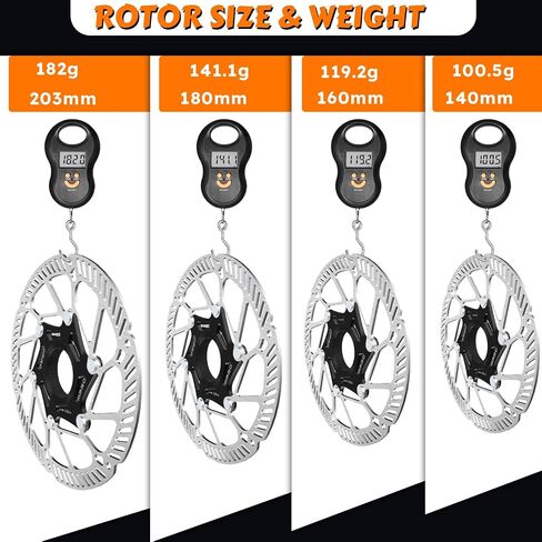 IIIPRO A2 Bike Centerlock Disc Brake Rotor 140mm/160mm/180mm/203mm Stainless Steel MTB Road Bike Center Lock Disc Brake Rotor for Mountain Bike/E-bike/BMX（Black） in Saudi Arabia