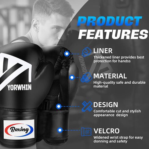 Boxing Gloves for Men Women, Training Sparring Boxing Gloves, Heavy Punching Bag Workout Gloves for Boxing Kickboxing Muay Thai Mixed Martial Arts MMA Training in Kuwait