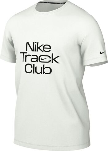 Nike Men's Track Club Dri-FIT Short-Sleeve Running Shirt L White/Black in Saudi Arabia