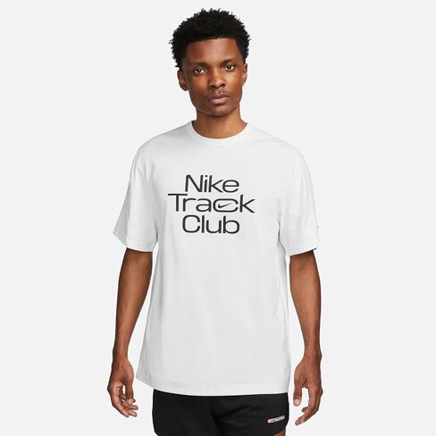 Nike Men's Track Club Dri-FIT Short-Sleeve Running Shirt L White/Black in Saudi Arabia