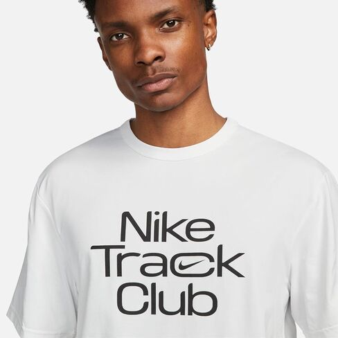 Nike Men's Track Club Dri-FIT Short-Sleeve Running Shirt L White/Black in Saudi Arabia