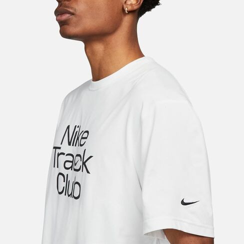 Nike Men's Track Club Dri-FIT Short-Sleeve Running Shirt L White/Black in Saudi Arabia