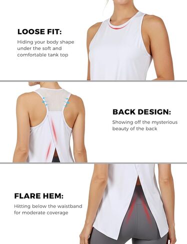 AURUZA Athletic Tank Tops for Women Breathable Yoga Shirts for Women Women's Athletic Workout Tops for Gym, Yoga, and Running in Saudi Arabia