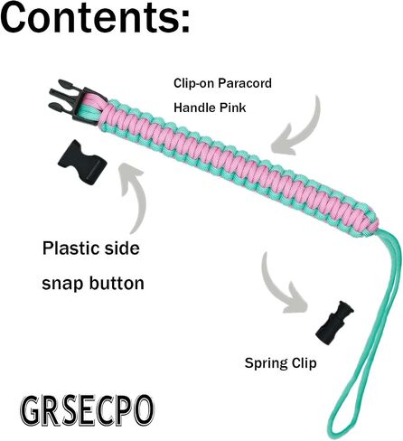Water Bottle Handle Strap Paracord Handle Strap Cord with Carabiner Fits Wide Mouth Bottles 12oz to 64oz in Saudi Arabia