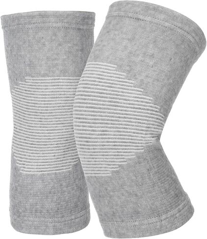 Bamboo Knee Compression Sleeve, Elastic Knee Brace for Men and Women, Knees Support for Running, Gym, Arthritis, Non Slip Compression Knees Sleeve for Swelling Breathable, Gray, Large in Saudi Arabia