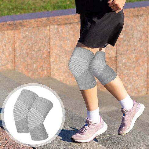 Bamboo Knee Compression Sleeve, Elastic Knee Brace for Men and Women, Knees Support for Running, Gym, Arthritis, Non Slip Compression Knees Sleeve for Swelling Breathable, Gray, Large in Saudi Arabia