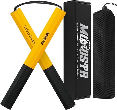 Safe Foam Rubber Cord Nunchakus for Beginners Practice and Training Karate (Yellow) in Saudi Arabia