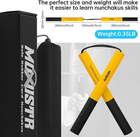 Safe Foam Rubber Cord Nunchakus for Beginners Practice and Training Karate (Yellow) in Saudi Arabia
