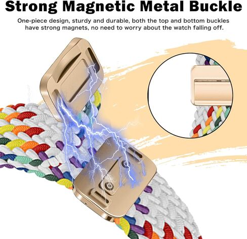 مجدول مغناطيسي متوافق مع Fitbit Charge 6 / Fitbit Charge 5 للرجال والنساء، حزام رياضي مرن قابل للتعديل من النايلون قابل للتمدد من أجل fitbit Charge 6/5 in Kuwait