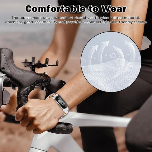 مجدول مغناطيسي متوافق مع Fitbit Charge 6 / Fitbit Charge 5 للرجال والنساء، حزام رياضي مرن قابل للتعديل من النايلون قابل للتمدد من أجل fitbit Charge 6/5 in Kuwait