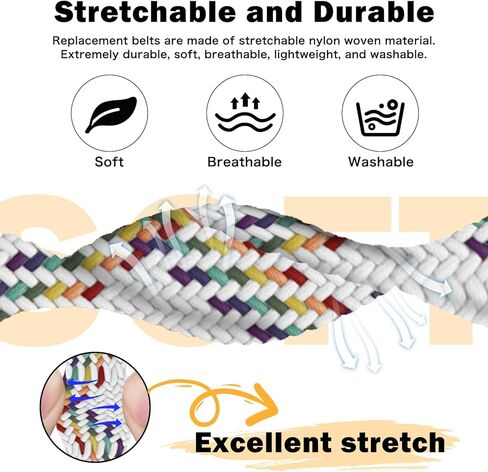 مجدول مغناطيسي متوافق مع Fitbit Charge 6 / Fitbit Charge 5 للرجال والنساء، حزام رياضي مرن قابل للتعديل من النايلون قابل للتمدد من أجل fitbit Charge 6/5 in Kuwait