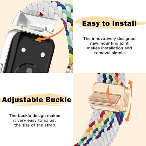 مجدول مغناطيسي متوافق مع Fitbit Charge 6 / Fitbit Charge 5 للرجال والنساء، حزام رياضي مرن قابل للتعديل من النايلون قابل للتمدد من أجل fitbit Charge 6/5 in Kuwait