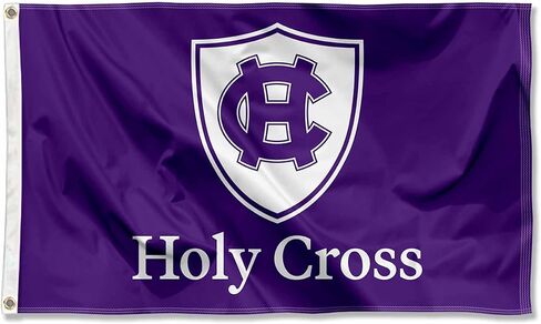 شعار Holy Cross Crusaders Wordmark 3x5 علم بحلقة معدنية in Saudi Arabia