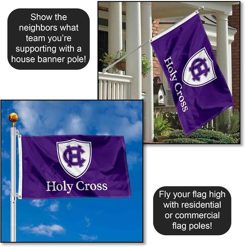 شعار Holy Cross Crusaders Wordmark 3x5 علم بحلقة معدنية in Saudi Arabia