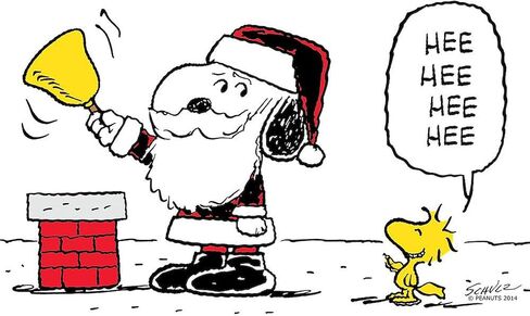CafePress Santa Snoopy And Woodstock Mug 11 oz (325 ml) Ceramic Coffee Mug in Saudi Arabia
