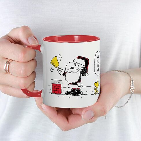 CafePress Santa Snoopy And Woodstock Mug 11 oz (325 ml) Ceramic Coffee Mug in Saudi Arabia
