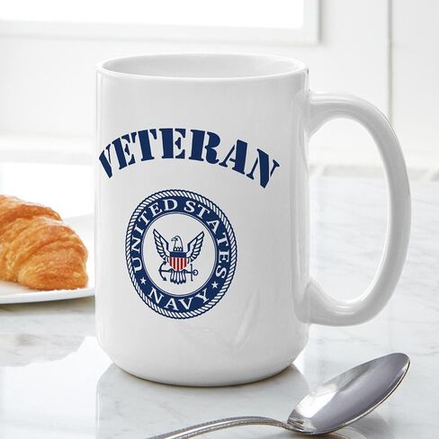 CafePress US Navy Retired 15 أونصة (444 مل) كوب قهوة سيراميك in Saudi Arabia