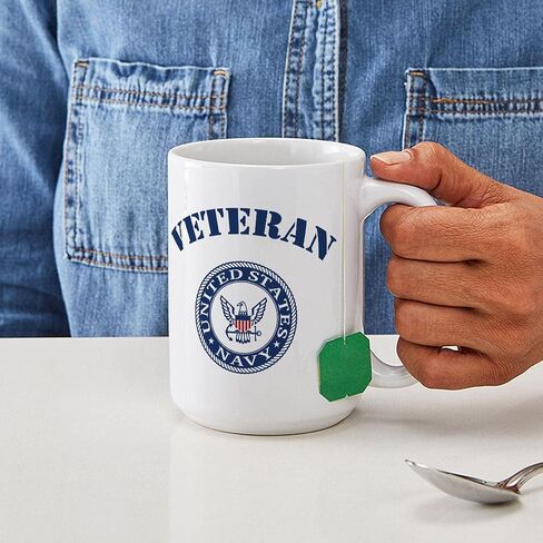 CafePress US Navy Retired 15 أونصة (444 مل) كوب قهوة سيراميك in Saudi Arabia