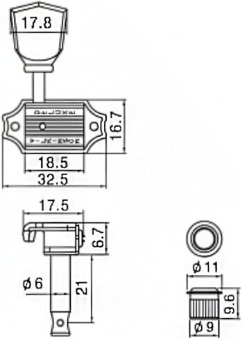 موالفات جيتار كورية الصنع ذات طراز عتيق، آلات ضبط قفل بنسبة 18:1، كروم مع أزرار لؤلؤية خضراء، مجموعة من 6 قطع in Kuwait