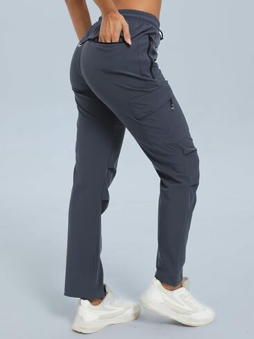 Women's Hiking Cargo Pants Water-Resistant Quick Dry Travel Camping Work Pants Zipper Pockets in Saudi Arabia