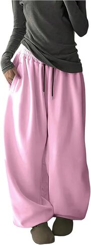 GORGLITTER Women's Wide Leg Sweatpants High Waisted Baggy Comfy Pants Loose Casual Athletic Workout Trousers in Saudi Arabia