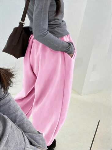 GORGLITTER Women's Wide Leg Sweatpants High Waisted Baggy Comfy Pants Loose Casual Athletic Workout Trousers in Saudi Arabia