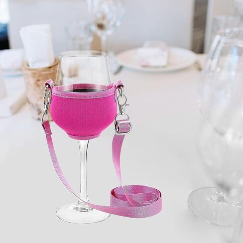 5Pcs Wine Glass Neck Holder Neoprenes Sleeve With Adjustable Neck Strap Wine Glass Lanyard Necklace For Wine Walking in Saudi Arabia