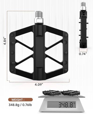 دواسات الدراجة، دواسات الدراجة الجبلية MTB BMX، دواسات دراجة 9/16 بوصة، مركب نايلون خفيف الوزن غير قابل للانزلاق، دواسات متينة تحمل منصة تحمل in Kuwait