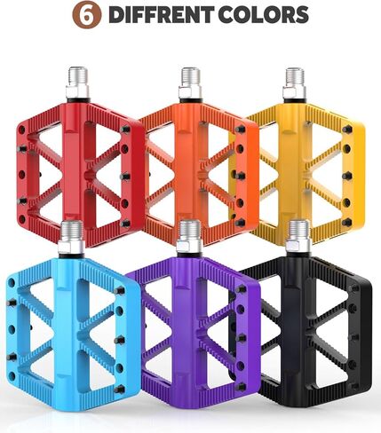 دواسات الدراجة، دواسات الدراجة الجبلية MTB BMX، دواسات دراجة 9/16 بوصة، مركب نايلون خفيف الوزن غير قابل للانزلاق، دواسات متينة تحمل منصة تحمل in Kuwait