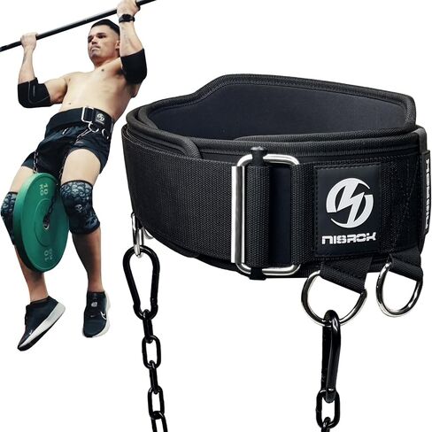 2-in-1 Weightlifting Belt & Dip Belt with 41 IN Steel Chain, Double-Layer Design, Powerlifting Gym Belt for Pull Up, Squat, Deadlifts & Added Weight Training, Unisex for Men & Women in Saudi Arabia
