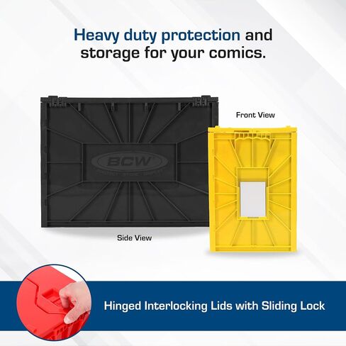 BCW Black & Yellow Short Comic Book Bin Set | Comic Book Storage Box | Plastic Comic Box Organizer in Saudi Arabia
