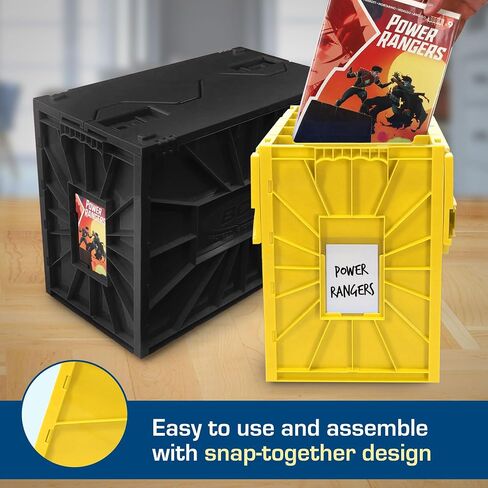 BCW Black & Yellow Short Comic Book Bin Set | Comic Book Storage Box | Plastic Comic Box Organizer in Saudi Arabia
