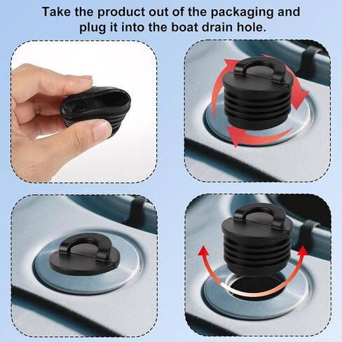 4pcs Kayak Scupper Plugs, Push-in Drain Hole Stoppers with Pull Ring Design Livewell & Bilge Plugs for Sit on Top Kayaks Canoes & Small Boats in Saudi Arabia