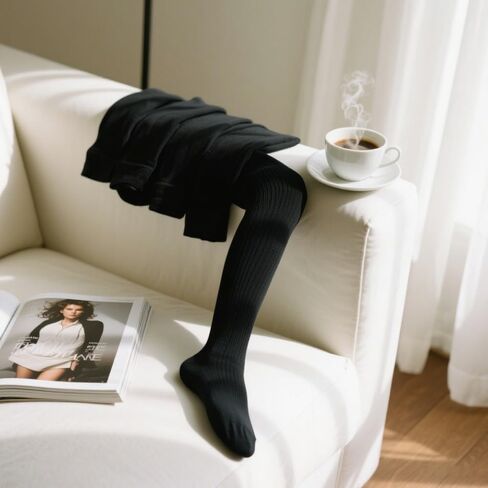 Sports Knee High Socks 3 Pairs S XL Black White Nude Stretchy Breathable in Saudi Arabia