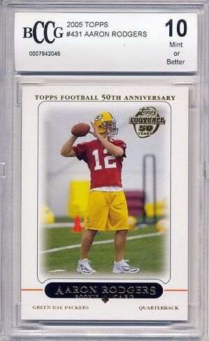 2005 Topps #431 Aaron Rodgers Rookie Card Graded BCCG 10 in Saudi Arabia