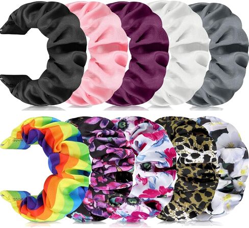 شريط بديل مرن Scrunchies 10 قطع مقاس 20 مم، متوافق مع ساعة Samsung Galaxy Watch 4 الكلاسيكية 42 مم 46 مم/Galaxy Watch 3 41 مم/Galaxy Watch 42 مم/Galaxy Watch 5 Pro 45 مم in Kuwait