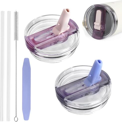 40 oz Tumbler Lid Replacement for Stanley,Flip Straw Lid Leak Proof fit for stanley H2.0 Quencher with Straws and Cleaning Brush in Kuwait